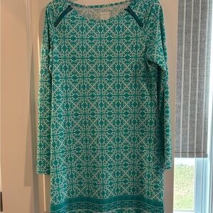 Cabana Life XL  Teal Patterned Dress